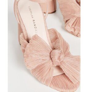 Loeffler Randall Women's Camellia Pleated Bow Heel with Ankle Strap, Pink - 8